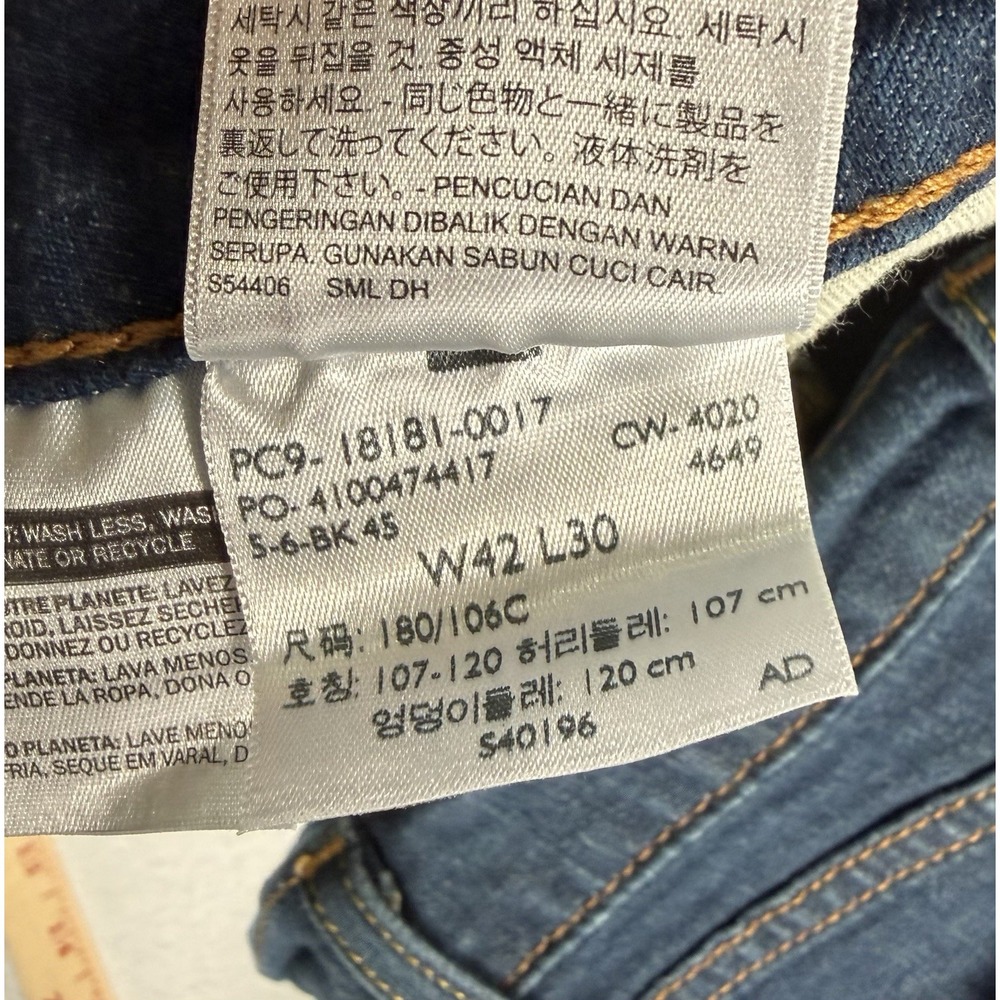 Levi's 541 Mens Athletic Stretch Jeans 42X28 Dark Blue Wash Denim - Picture 6 of 10